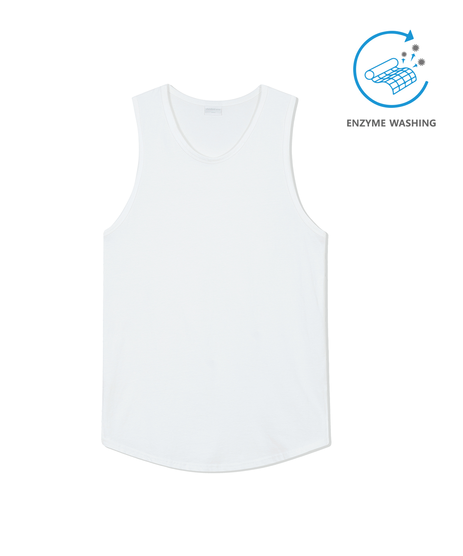 IRT163 [Compact Yan] Enzyme Washing Sleeveless White