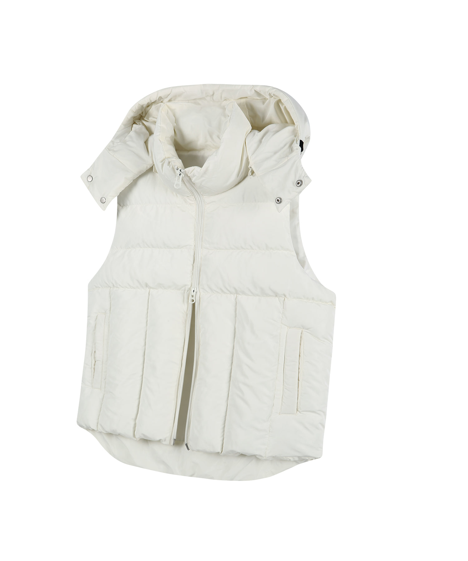 87-STAN022 Essential 2-way Hooded Padding Vest Ivory